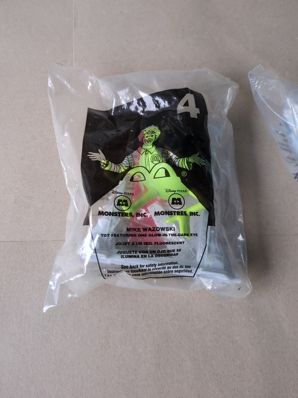 2001 Mcdonalds Happy Meal Toy Monsters Inc Mike W And Yeti #4 #7 New In Bag